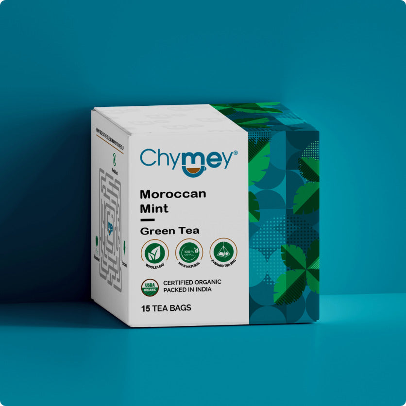 Chymey Moroccan Mint Green Tea Bags:  15 Pyramid Tea Bags