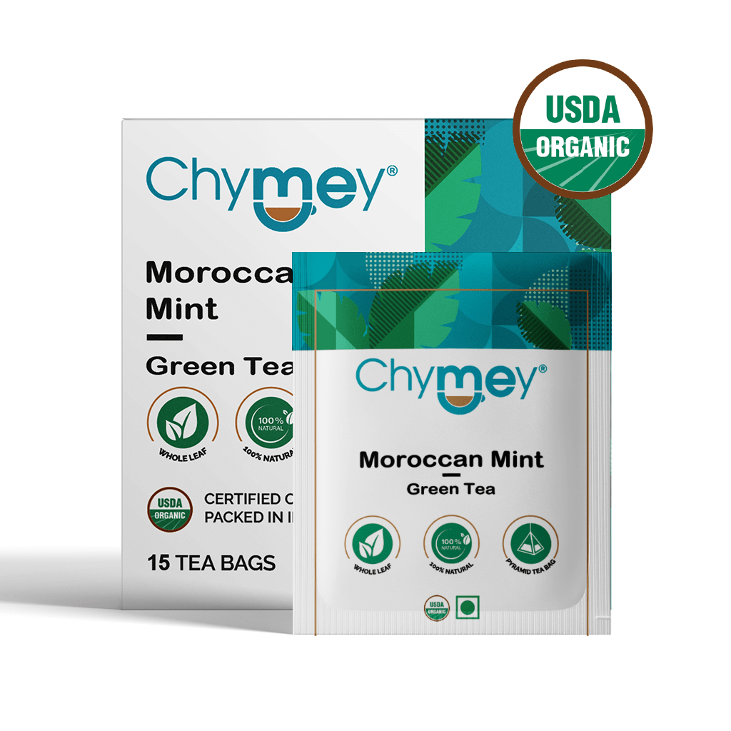 Chymey Moroccan Mint Green Tea Bags:  15 Pyramid Tea Bags