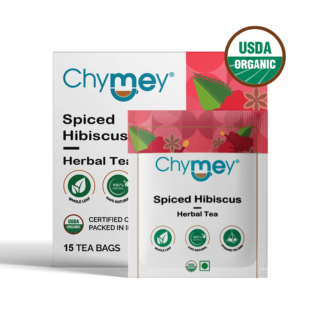 Chymey Organic Spiced Hibiscus Herbal Tea Bags :  15 Pyramid Tea Bags