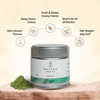 Ceremonial Grade Matcha Green Tea - 30g Tin | 100% Authentic Japanese Matcha Green Tea Powder.