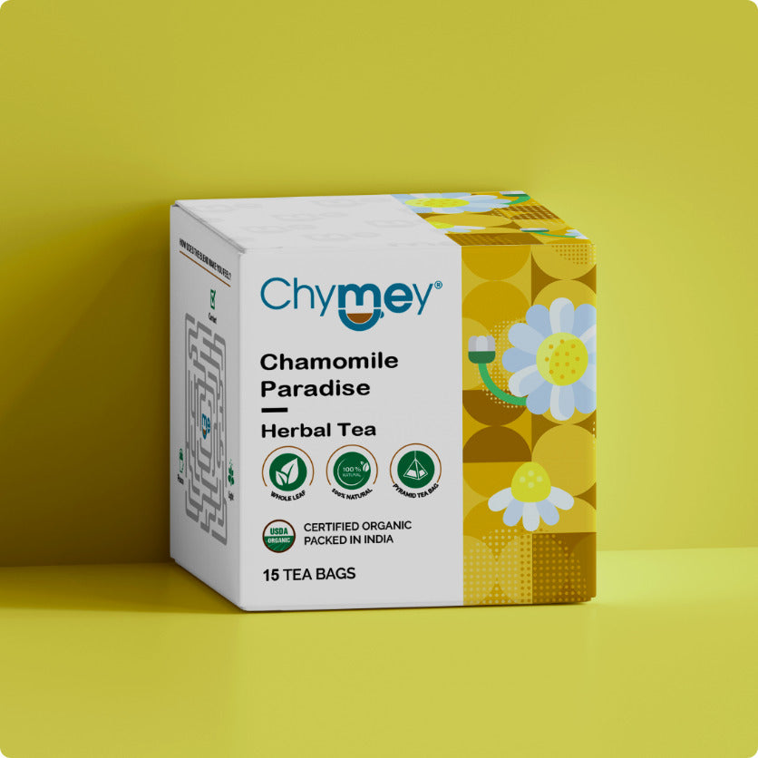 Chymey Organic Chamomile Herbal Tea Bags: 15 Pyramid Tea Bags