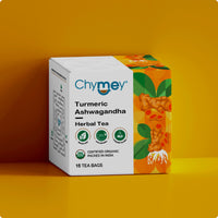 Chymey Organic Turmeric Ashwagandha Herbal Tea Bags: 15 Pyramid Tea Bags