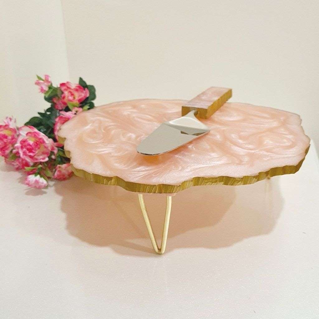 Resin Cake Stand with Server
