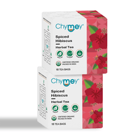 Chymey Organic Spiced Hibiscus Herbal Tea Bags :  15 Pyramid Tea Bags