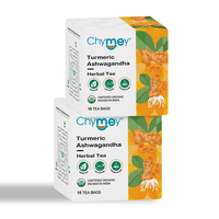 Chymey Organic Turmeric Ashwagandha Herbal Tea Bags: 15 Pyramid Tea Bags