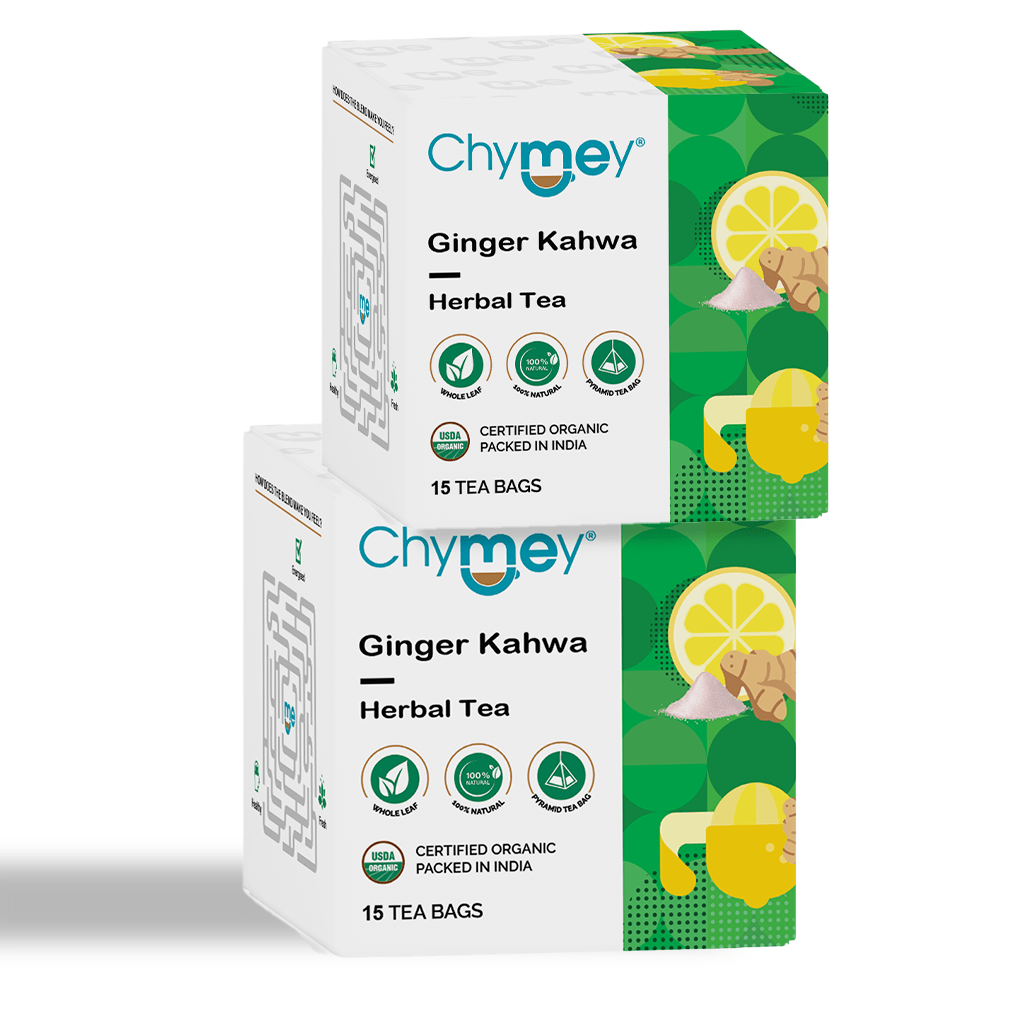 Chymey Ginger Kahwa Herbal Tea Bags:  15 Pyramid Tea Bags
